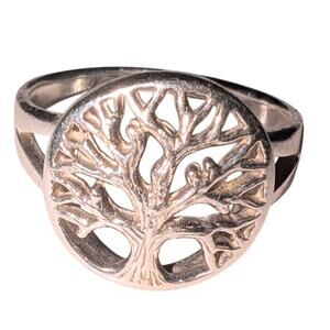 Womens Tree of Life 925 Sterling Silver Ring Size 7.75